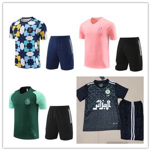 Dzieci 23/24 Algieria Short Sleved Tracksuit Mahrez Feghoul piłkarski koszulka 2023 Algerie Bounedjah Survey Maillot de Foot Sportswear Men Football Training Suit