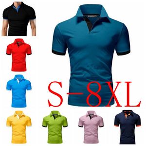 Men Polo Men camisa de manga curta camisa pólo contraste color pólo roupas novas roupas de rua de verão casual mass tops de tamanho grande s-8xl