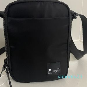 Unisex Outdoor Bags Crossbody Bag Gym Elastic Adjustable Strap Shoulder Chest Bag Belts Fanny Pack Black