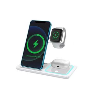 3 in 1 Wireless Charging Fast Charger Station Compatible for iPhone Apple Watch AirPods Pro Qi Quick Charger for Cell Smart Phones