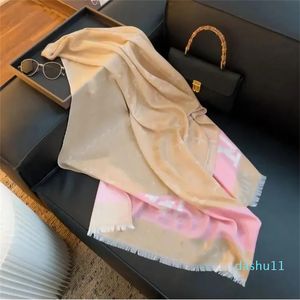 Designer Scarf Style Silver Silk Line Soft Cashmere Sunscreen Fabric Scarf Lämplig Four Seasons sjal