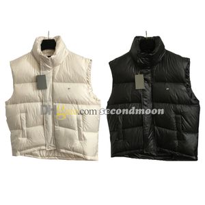 Gilet con zip e collo da donna Cappotto con stampa di lettere Designer Cappotti caldi con cappuccio Piumini senza maniche