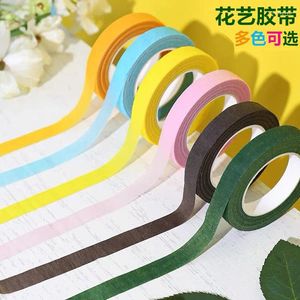Decorative Flowers 12mm 45m/Tape Artificial Flower Stamen Wrap Florist Green Tapes Stretchy Tape Floral