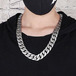 20 mm tung punkrock mens kvinnor borste matt curb kubansk länk halsband hiphop guld silver 316l rostfritt stål cykel cyklistkedja hals220p