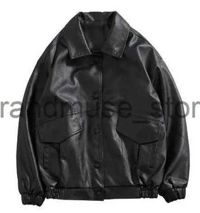 Giacche da uomo 2023PU Giacca in pelle da uomo Giacca in morbida ecopelle nera Motociclista Moda Cappotti in pelle Giacca bomber maschile Tasche J231019