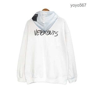 Sweatshirts Erkek Hoodies Vetements Sweatshirt Mektup Baskı Bla Patch Nakış Kadınları Yüksek Kalite VTM Günlük Pullover Hoodie Tasarımcı TK91