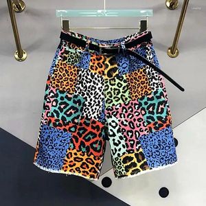 Frauen Jeans Frauen Denims Hosen Sexy Bunte Leopard Gedruckt Shorts Cargo Denim Party Ins Chic Sommer Club Insgesamt NZ269