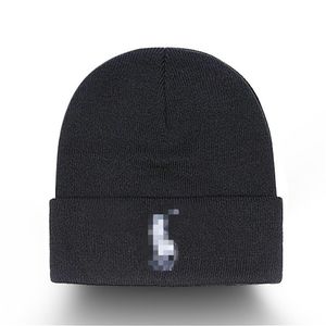 Autunno e inverno Cappello lavorato a maglia Berretto di lusso invernale da uomo e da donna Polo con logo ricamato unisex cappelli in misto lana di alta qualità all'aperto caldo senza tesa S-21