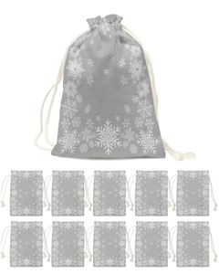 Christmas Decorations Christmas Snowflake Texture Gift Holders Drawstring Candy Bag Holiday Ornaments Present Bag Xmas Wrap Holders 231019