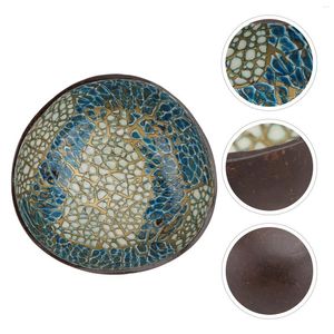 Bowls Coconut Bowl Shell Tableware Key Storage Container Spaghetti Home Ornament Desktop Adorn Wooden