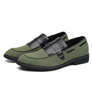 New Loafers for Men Tassels Round Toe Slip-On Spring Men Dress Shoes Wedding Size 38-48
