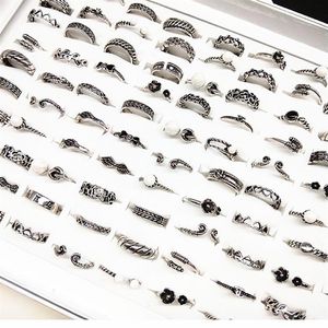 whole 100pcs lot Silver Women's Rings Bohemian Style Ladies Girls Finger joint Ring party Jewelry brand new drop 213t