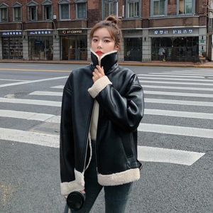 Women's Fur Leather Clothes Lamb Hair Woman 2023 Winter Korean Version Loose And Thin Integrated Thickened Foreign Style Motorcycle