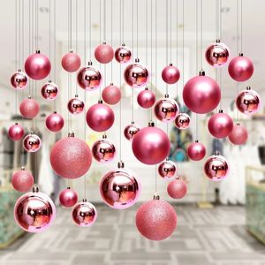 Weihnachtsdekorationen, 24 Stück, 4/6/8 cm, Weihnachtsdekorationen, bunte Kugeln, Einkaufszentrum, Schaufenster, Ladenöffnung, hängende Decke, Partyzubehör, Ornamente, 231019