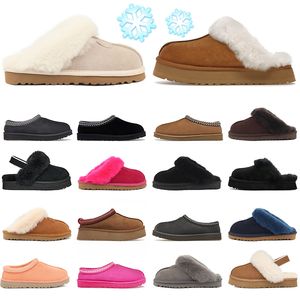 2023 Tazz Hausschuhe Damen Designer Tasman Slipper Slides Kastanienbraune Seiten Klassische Mini-Ultra-Plateaustiefel Booties Luxurys Slip-On-Obermaterial Komfortsandalen Größe 36–44