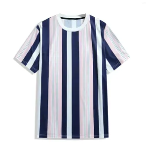 Jaquetas masculinas 3xl botão acima camisas para homens verão jaqueta casual com solto pescoço redondo e listrado mangas curtas vestidos camisa