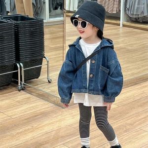 Jackor Girls 'Autumn 2023 Set Denim Coat Fashionable Western Striped Bottom Pants Casual Trend