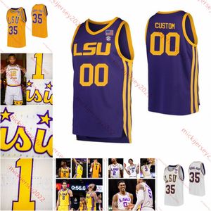 Daimion Collins LSU-Basketballtrikot Hunter Dean Carlos Stewart Mike Williams III Trace Young Will Baker Corey Chest Jalen Cook J.Wright Benutzerdefinierte LSU Tigers-Trikots