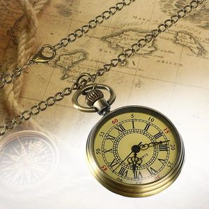 Pendant Necklaces Vintage Chain Necklace Retro Watch Bronze Glass Steampunk Pocket Antique Clock Gifts Jewelry Accessories