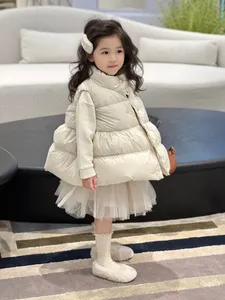 冬の女の子のウエストコートかわいいキッズガールチュチュベストダウンジャケット服の子供用コート暖かいアウターウェア