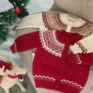 Kvinnors tröjor Winter Kids Girls Boys Cardigan Christmas Sweater L231019