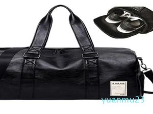 Pu Leather Gym Male Bag Top Female Sport Shoe Bag for Women Fitness Over the Shoulder Yoga Bag Travel Handbags Black Red