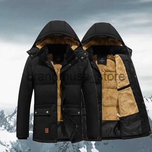 Misto lana da uomo Cappotto invernale antivento da uomo Cappotto caldo in peluche spesso Giacca da esterno con cappuccio moda Parka classico Abbigliamento maschile a prova di freddo Capispalla J231019