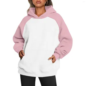 Hoodies femininos moletom com capuz feminino 2023 outono hip hop rua y2k roupas moda moletom cor sólida tendência casual manga longa pulôver