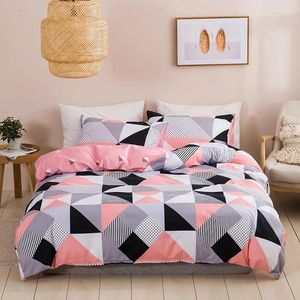 Sängkläder set mjuk bekväm king size -täcke täckning set - modern geometrisk tryck quilt dubbel täcke komfort par säng