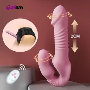 Vibrators Strapon Silicone Double Dildo Penis Wireless Vagina Vibrator for Single Women Lesbian Couples Sexy Sex Toys Adults 231018