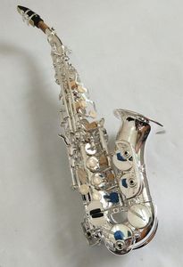Professionelle Musik S-901 gebogener Hals BbTune Nickel Silber Messing Sopransaxophon Instrument für Studenten mit Koffer Geschenk