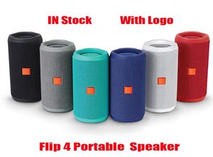 Flip 4 Altoparlante Bluetooth Mini portatile wireless Flip4 Altoparlanti subwoofer impermeabili esterni Supporto scheda USB TF con logo29773537399