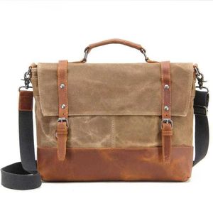 Canvas Bag Style Men's One Shoulder Bag Anti Splashing Canvas Shoulder Bag Laptop Computer Bag 231015