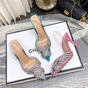 Aquazzura Дизайнерские туфли на каблуке, женские босоножки с красной подошвой, туфли на каблуке с кристальной пряжкой, вечерние свадебные модельные туфли, сексуальные сандалии на кожаной подошве с ремешком на спине