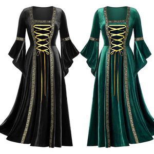 Abbigliamento vintage da donna Palazzo reale Costumi medievali Costume cosplay per feste di carnevale Medioevo Abito lungo stile retrò cosplay