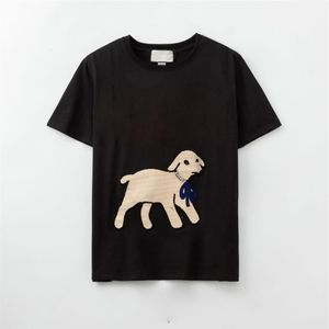 100 % Baumwolle, Stickerei, Hunde, Damen-T-Shirt, Herren-T-Shirts, Paar, lässig, 3 Farben, Stil, Designer-Shirt, Größe atmungsaktiv, bequem, M-235T