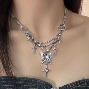Chains Pendant Choker Star Necklace Y2k Jewelry Alloy Material Perfect Gift For Women Girls Girlfriends