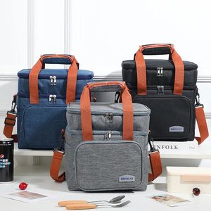 Ice Packs Isothermic Bags Portable Thermal Lunch Bag Picnic Food Cooler Bags Insulated Case Durable Waterproof Office Lunchbag Shoulder Strap Cooling Box 231019