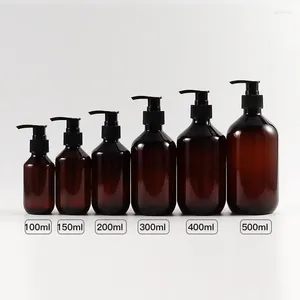 Storage Bottles 100/150/200/300/400/500ml Shampoo Refillable Pump Container Plastic Liquid Shower Gel Home Bath Supply