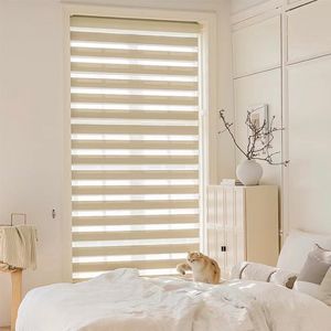 persianas zebra de camada dupla, bloqueio de luz, cortinas de gaze macia, proteção solar, quarto, isolamento de escritório, elevação, cortinas de gaze macia