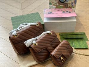 Luxury marmont three sizes twill classic women crossbody bag leather high-end buckle flip bag designer bag