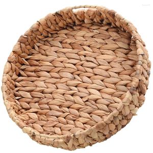 Dinnerware Sets Woven Fruit Basket Creative Sundries Storage Dessert Home Water Hyacinth Holder Toy Organizer Office Coffee Table Tray