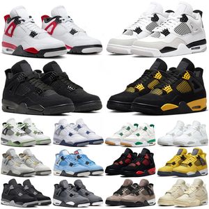 jumpman 4 Basketball Shoes Men Women Local Warehouse black cat 4s Pine Green Military Black Seafoam Red Thunder Mens j4 Trainers Sports Sneakers 36-47