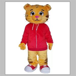 Professionell skapade nya Daniel Tiger Mascot Costume för vuxna djur stora röda Halloween Carnival Party298r