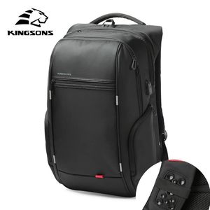 Laptop Bags Kingsons 13.3 15.6 17.3 inch Waterproof Anti-theft Notebook Computer Backpack for Men Women External USB Charge Laptop Bag 231019