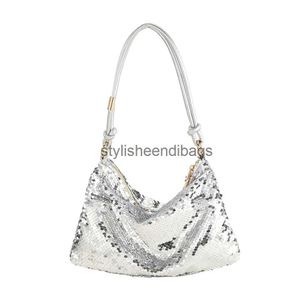 Borse a tracolla Borsa morbida con paillettes Borsa a mezzaluna da donna Borse da sposa da sposa Borsa per regalo di Capodanno Manico superiore Totesstylisheendibags