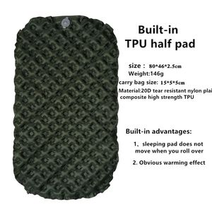 Outdoor Pads Built-in TPU half pad Outdoor single person ultra light and convenient thickened sleeping pad moisture-proof pad 231018