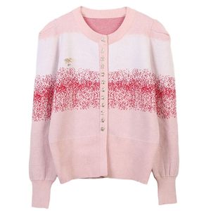 1008 2023 Landebahn Herbst Frauenpullover Marke Selbe Sweater Langarm Pink Crew Neck Kint Mingme