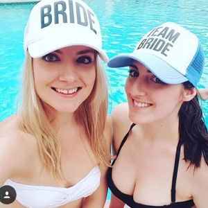 Bollmössor Brud för att vara team Bachelorette Hats Women Wedding Preparwear Trucker White Neon Summer Mesh