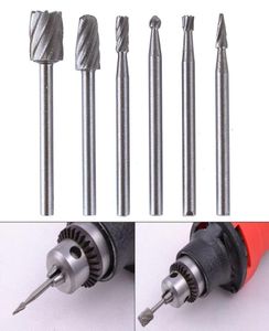 6PCS HSSルーティングルーター研削ビットBURRロータリーツールDREMEL BOSCH MINI 693401967236